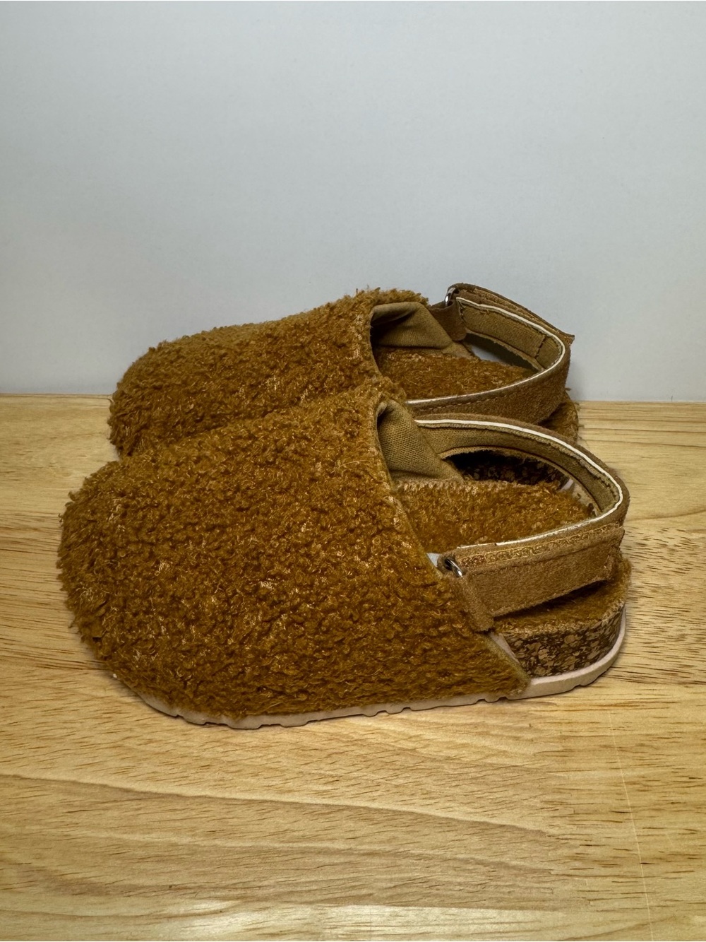 First Step Toddler Girl 6 Brown Faux Fur Clog Moccasin Shoe Comfy Casual Kidcore